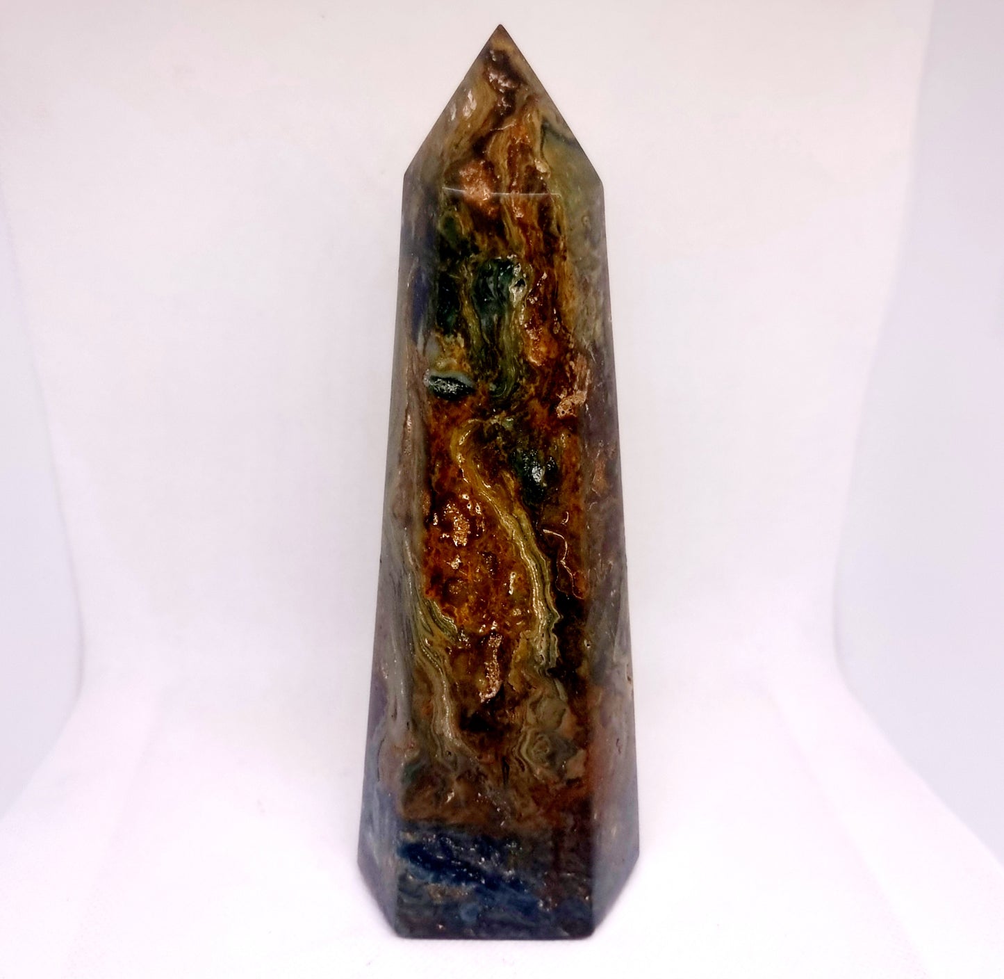 OCEAN JASPER POLISHED TOWER 18 cm (700 g) - EMOTIONAL STABILITY