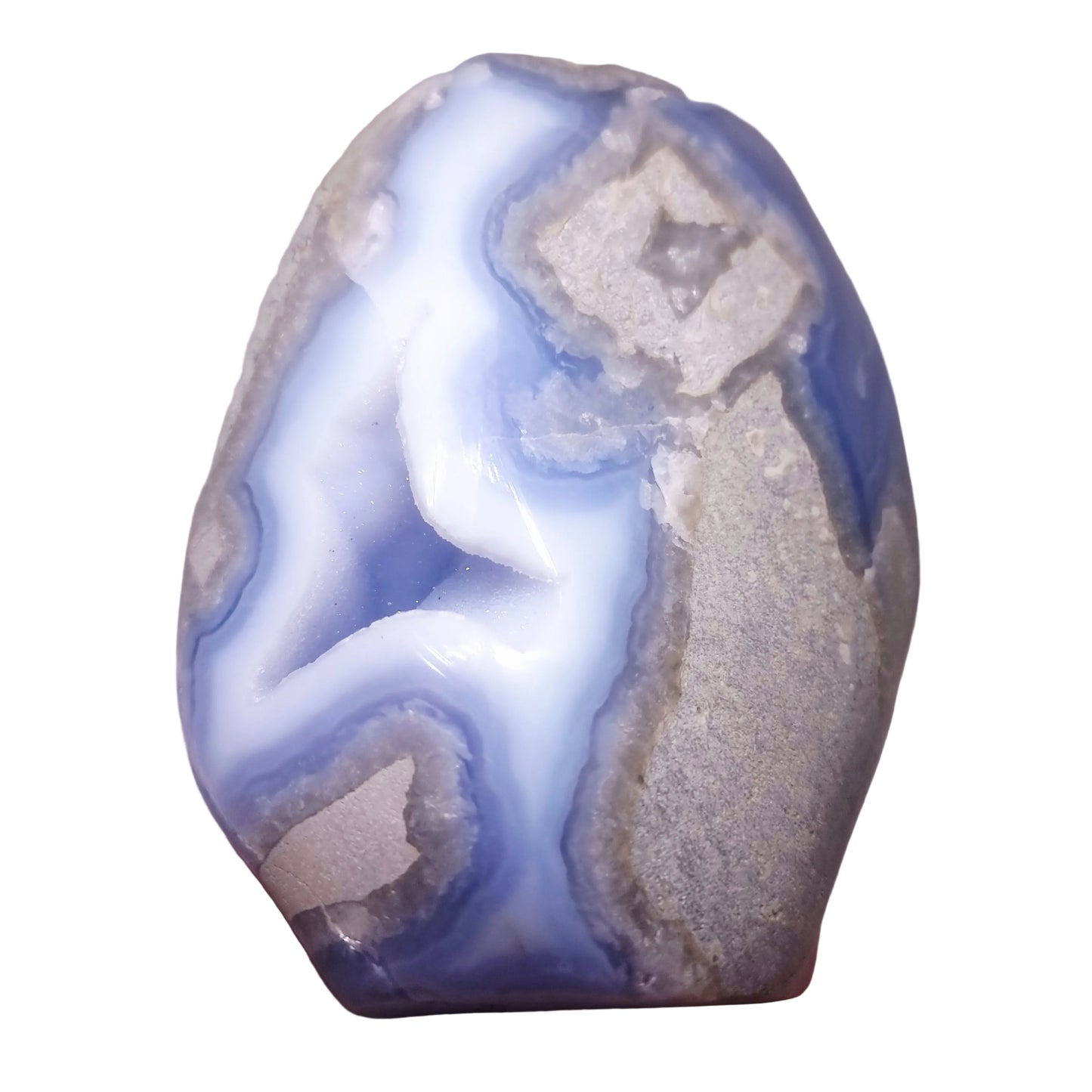 BLUE LACE AGATE POLISHED FREEFORM 1.46 kg - COMMUNICATION & COURAGE