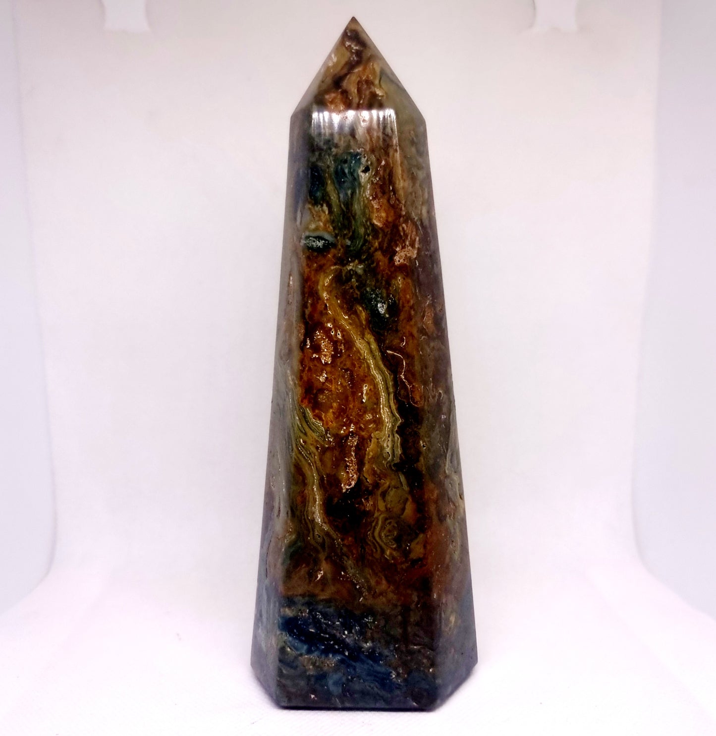 OCEAN JASPER POLISHED TOWER 18 cm (700 g) - EMOTIONAL STABILITY