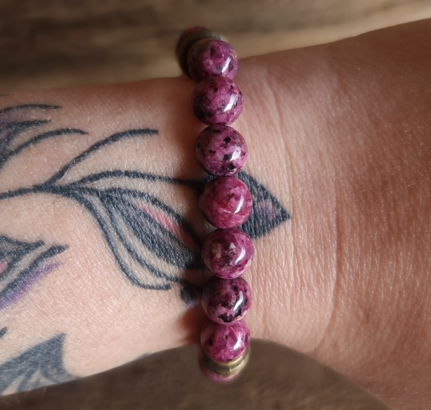 RHODONITE ENERGY BRACELET 8 mm - HEART HEALER