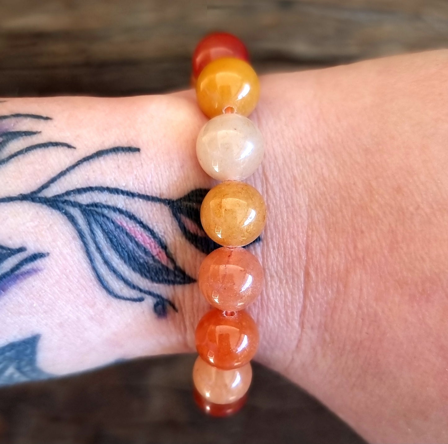 PEACH AVENTURINE ENERGY BRACELET 10 mm - CREATIVITY & PASSION