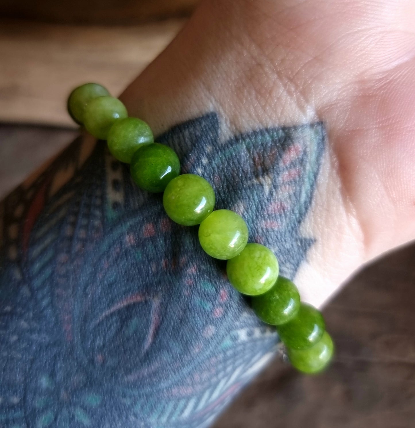 PERIDOT ENERGY BOHO BRACELET 8 mm - ABUNDANCE & LOVE