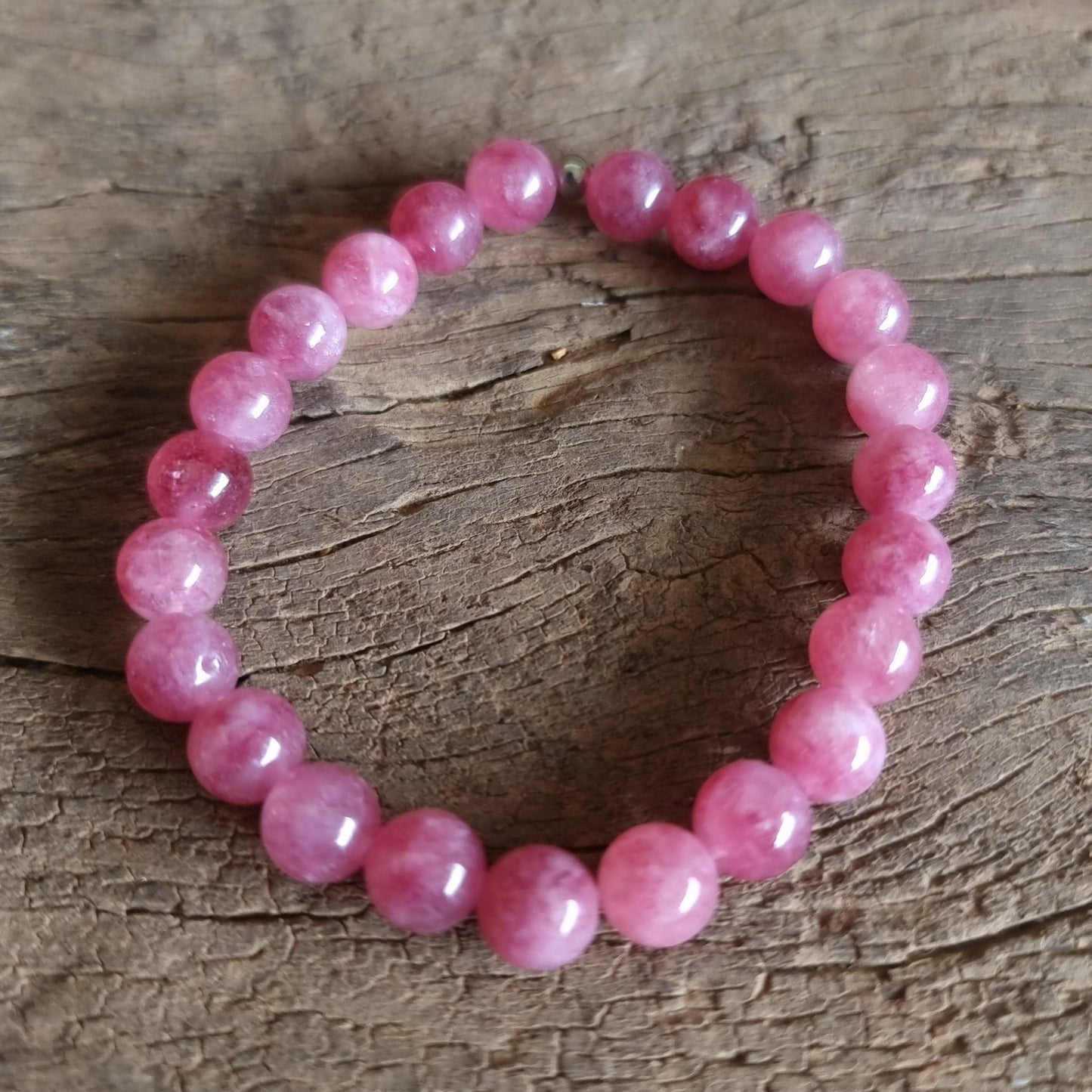STRAWBERRY QUARTZ ENERGY BRACELET 8 mm - SELF LOVE