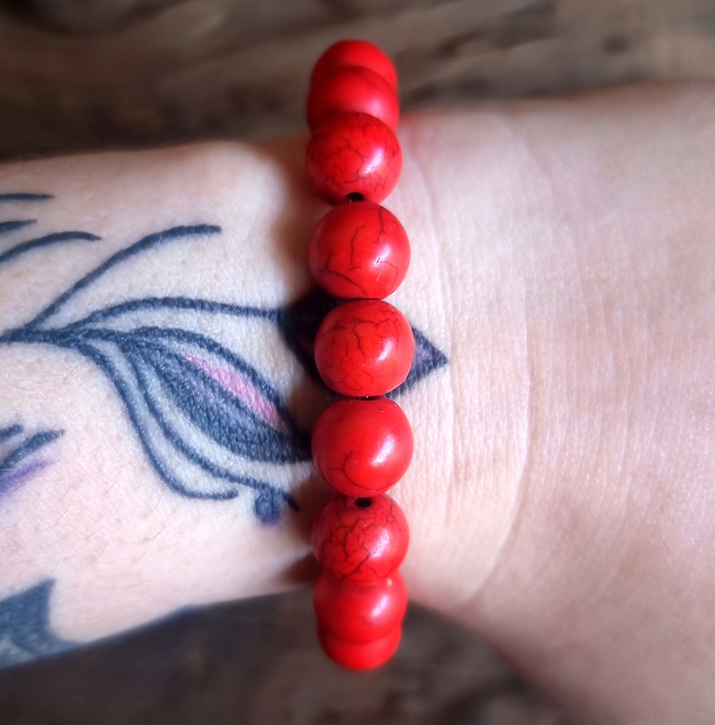 RED HOWLITE ENERGY BRACELET 8 mm - ENLIGHTENMENT
