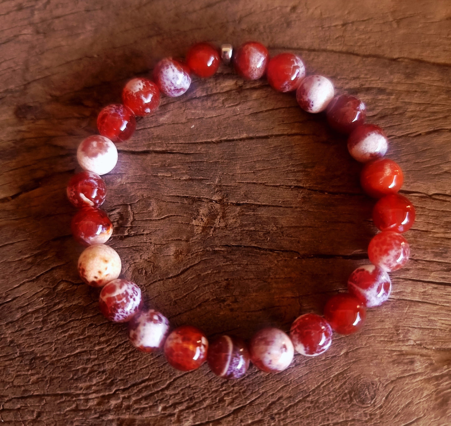 FIRE AGATE ENERGY BRACELET 8 mm - ABUNDANCE
