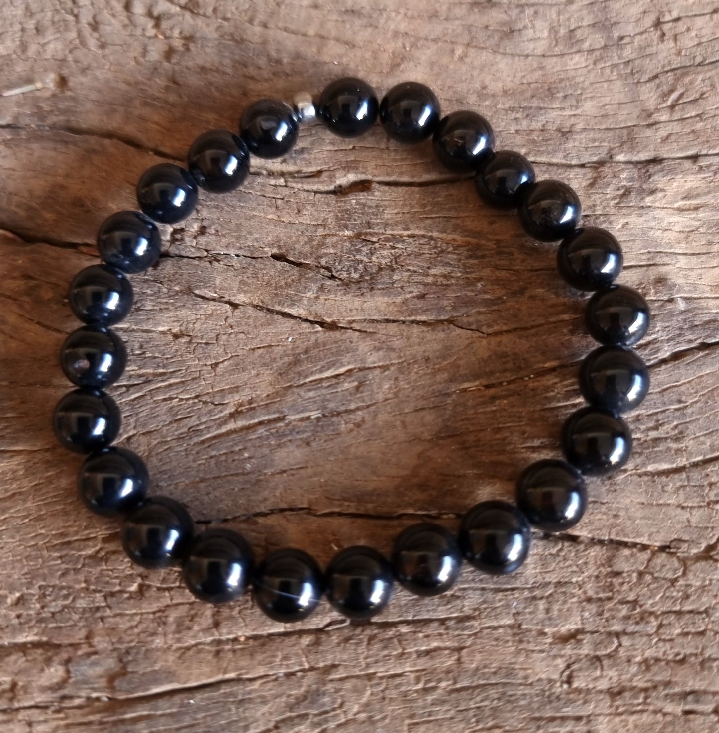 BLACK AGATE ENERGY BRACELET 8 mm - PROTECTION