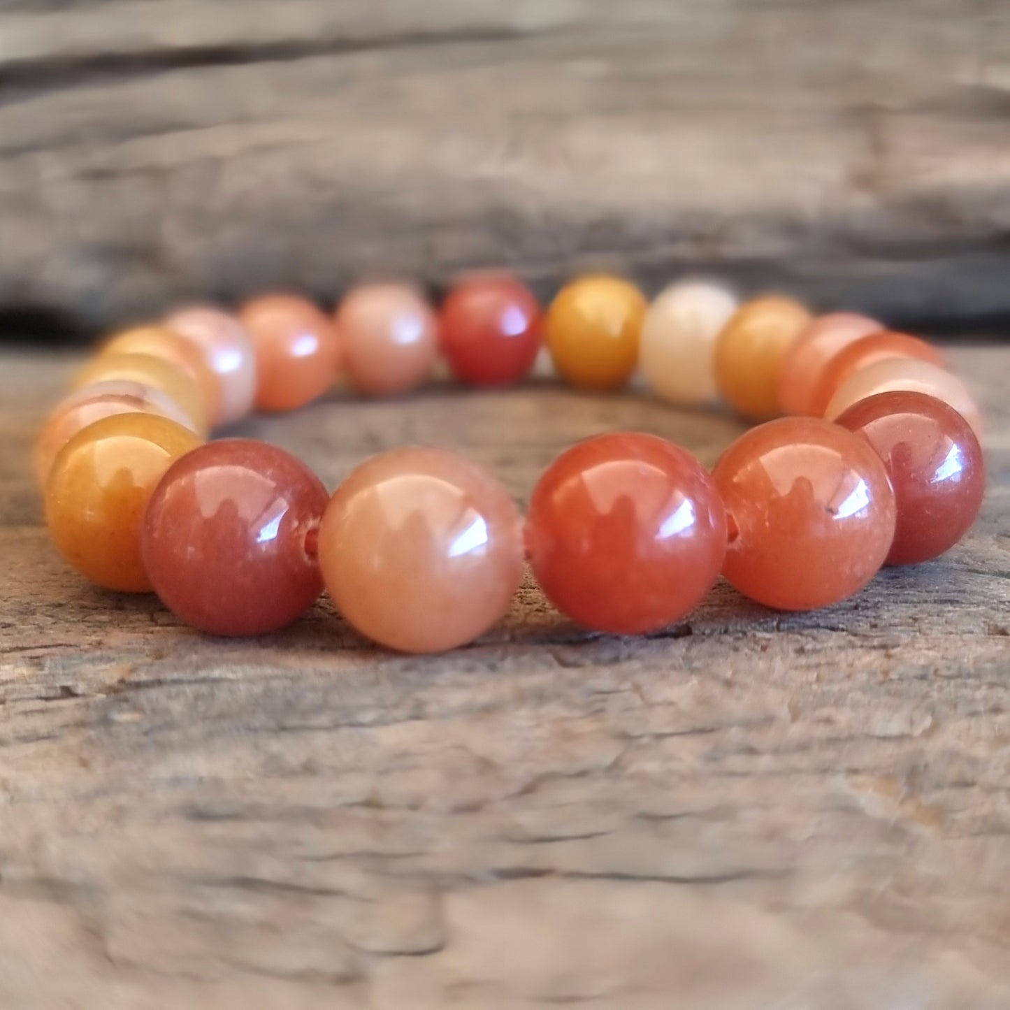 PEACH AVENTURINE ENERGY BRACELET 10 mm - CREATIVITY & PASSION