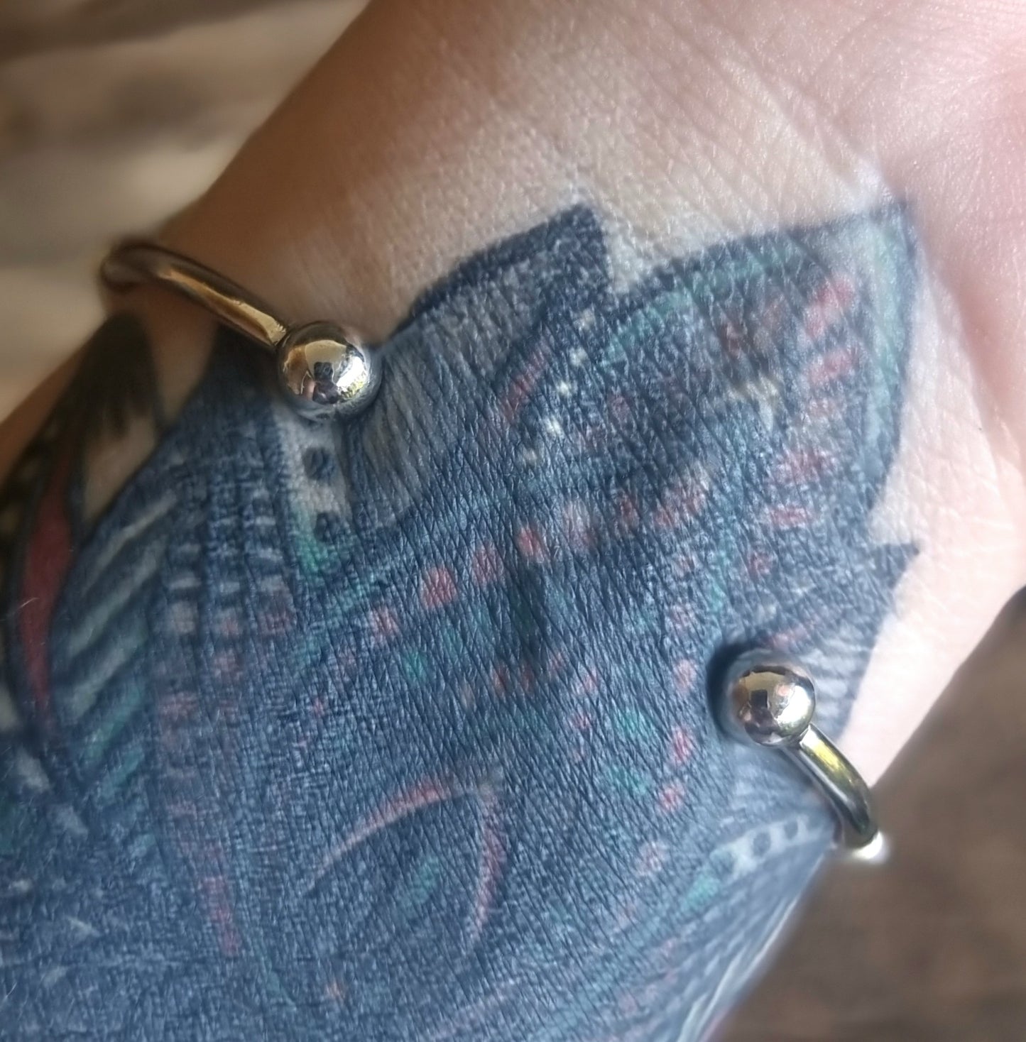 LABRADORITE WIRE WRAPPED ENERGY BANGLE - CREATIVITY