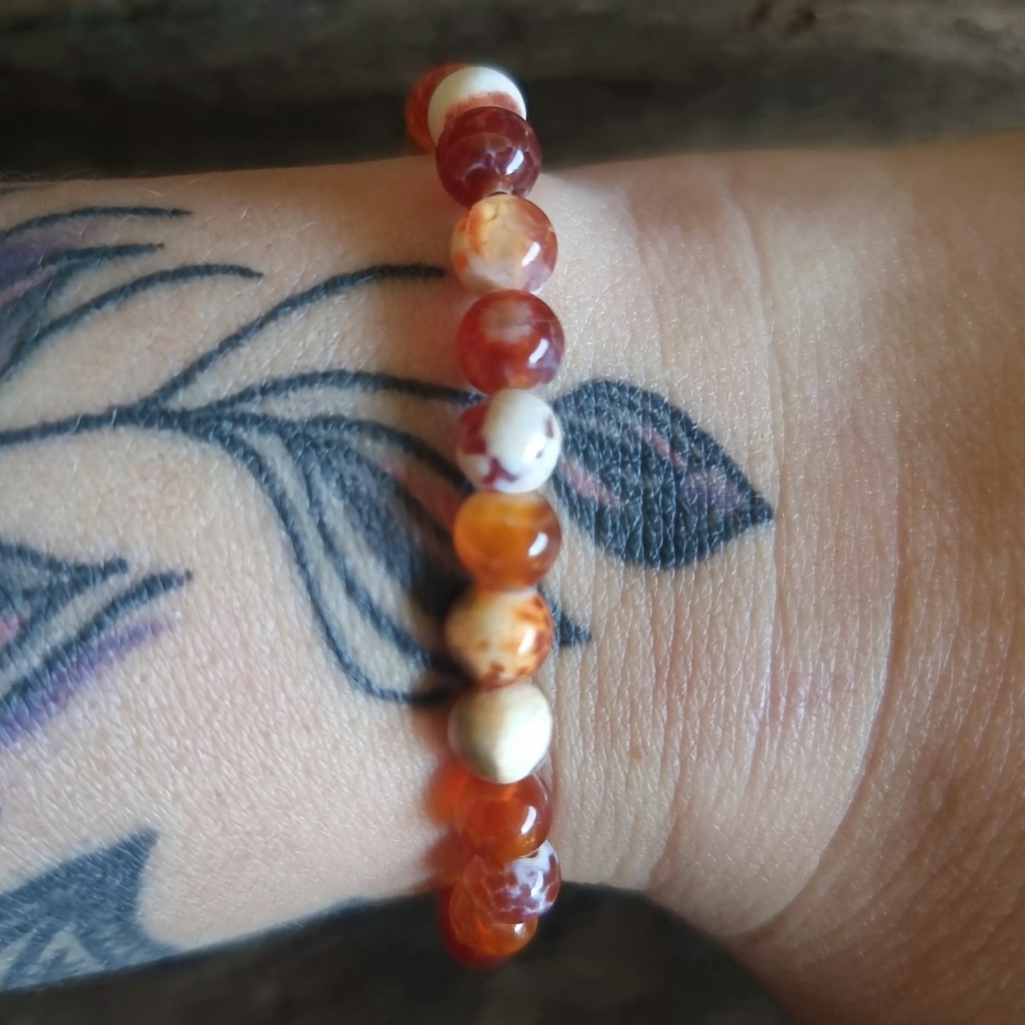 FIRE AGATE ENERGY BRACELET 6 mm - ABUNDANCE