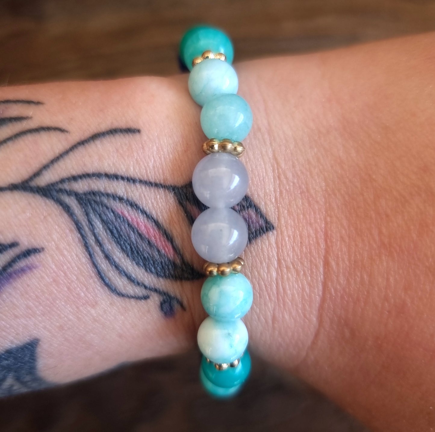 THROAT & THIRD EYE ENERGY BRACELET 8 mm - CHAKRA HEALING