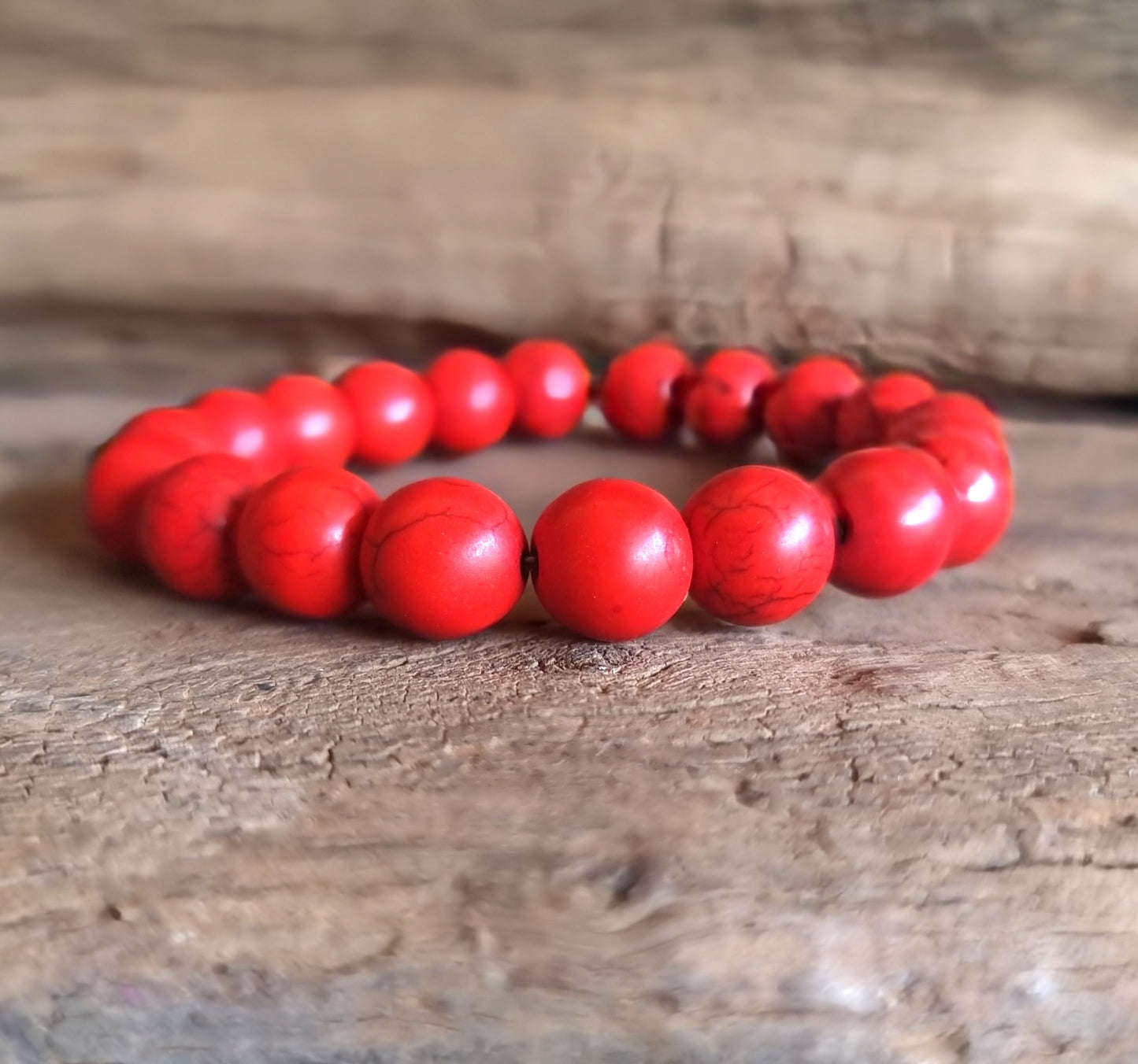 RED HOWLITE ENERGY BRACELET 8 mm - ENLIGHTENMENT