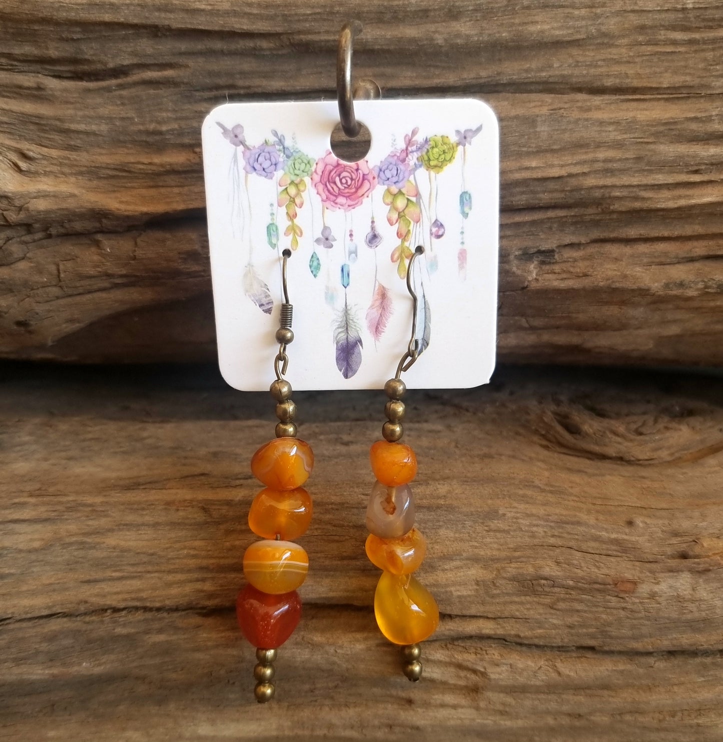 YELLOW AGATE EARRINGS 7cm - PROSPERITY