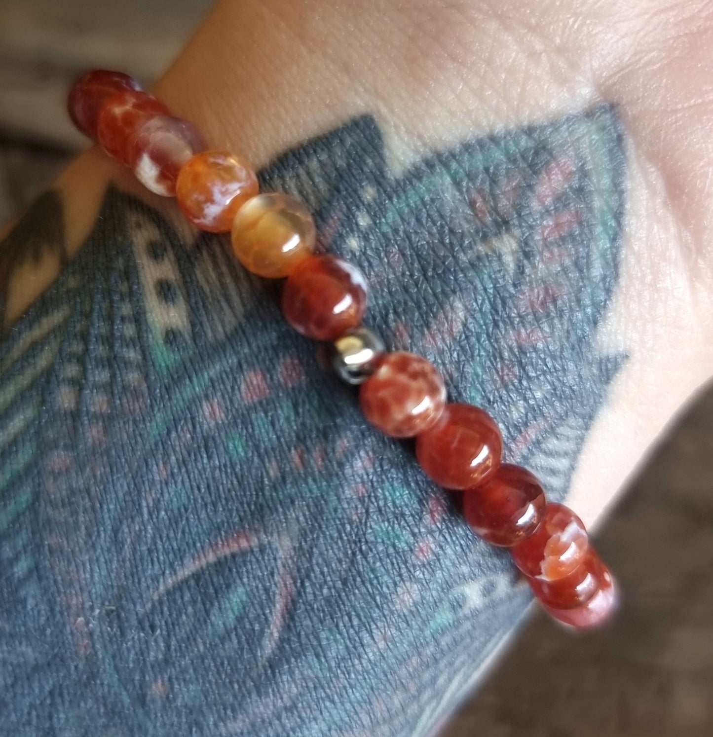 FIRE AGATE ENERGY BRACELET 6 mm - ABUNDANCE