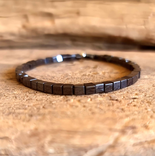 HEMATITE NUGGET ENERGY BRACELET 2 mm - GROUNDING AND PROTECTION