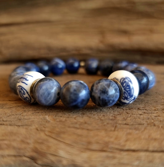 SODALITE ENERGY BRACELET 10 mm - EMOTIONAL WELLBEING