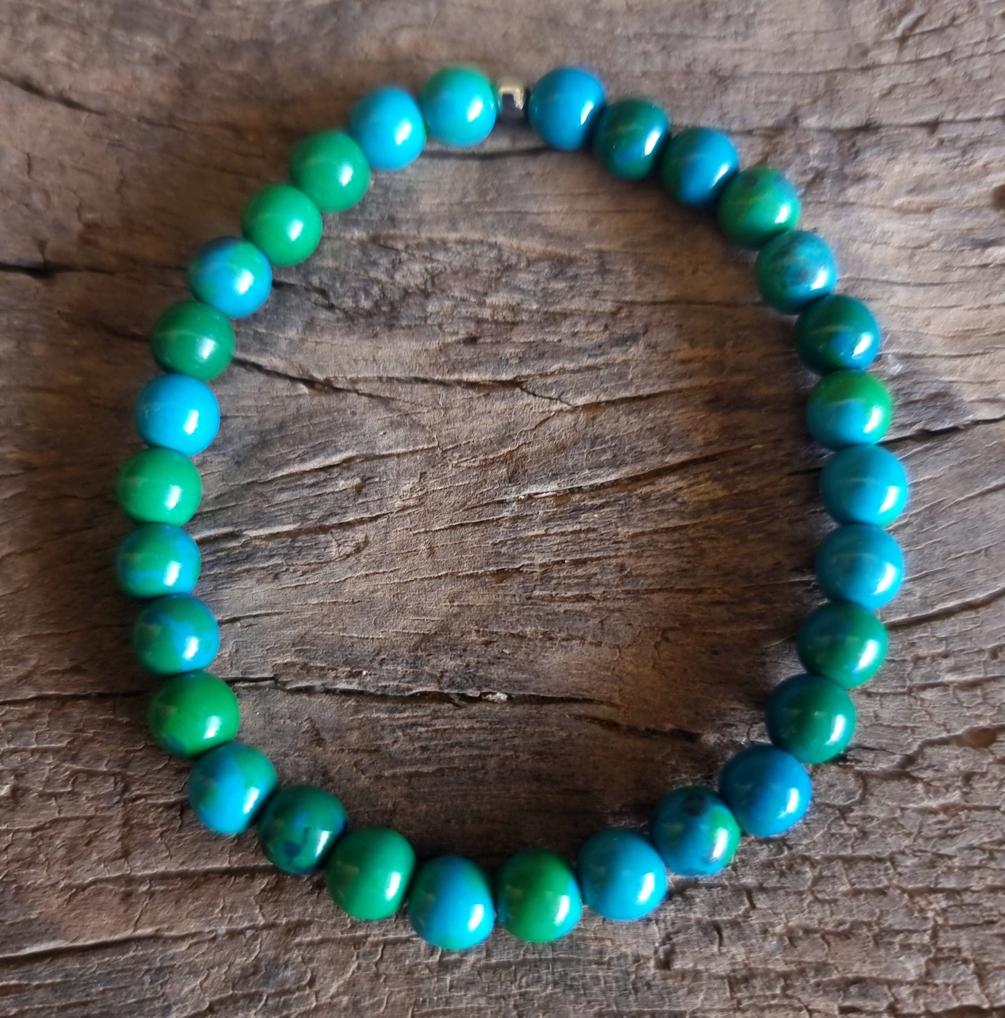 AZURITE & CHRYSOCOLLA ENERGY BRACELET 6 mm - PERSONAL POWER