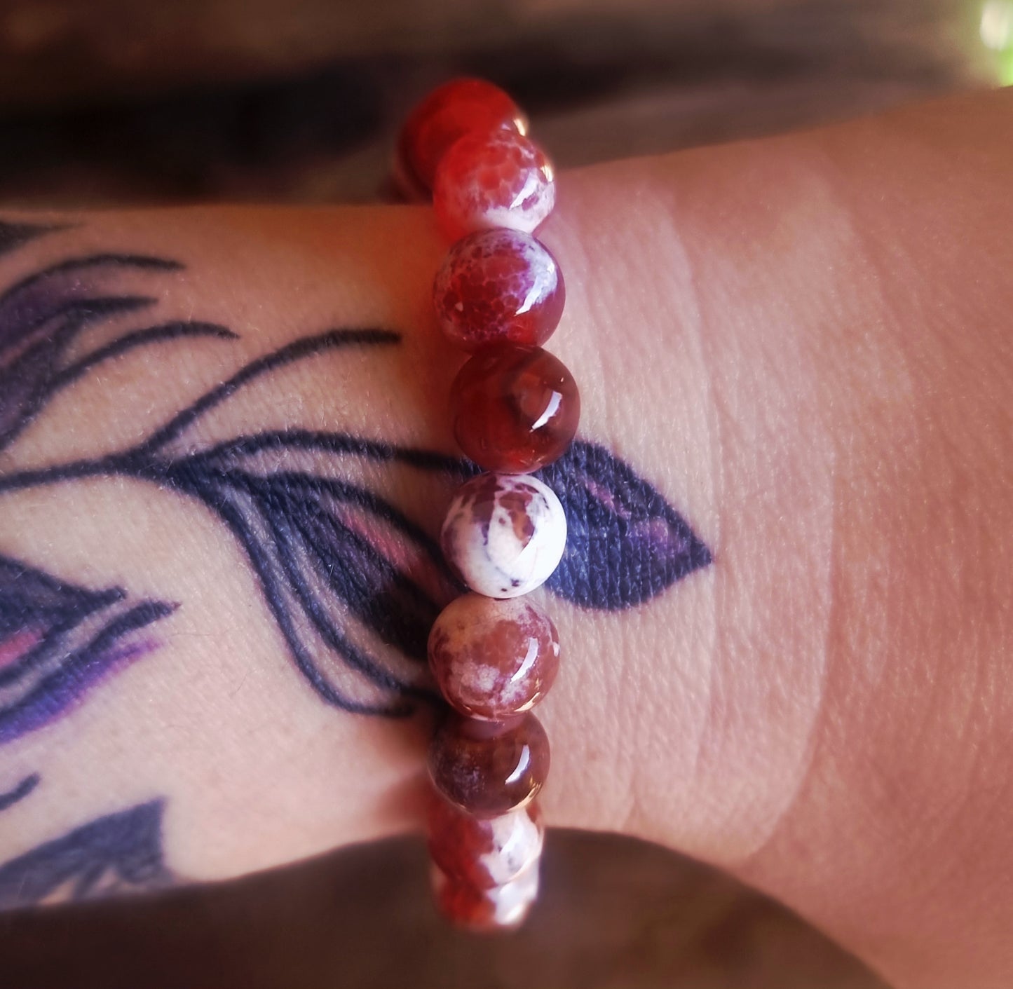 FIRE AGATE ENERGY BRACELET 8 mm - ABUNDANCE