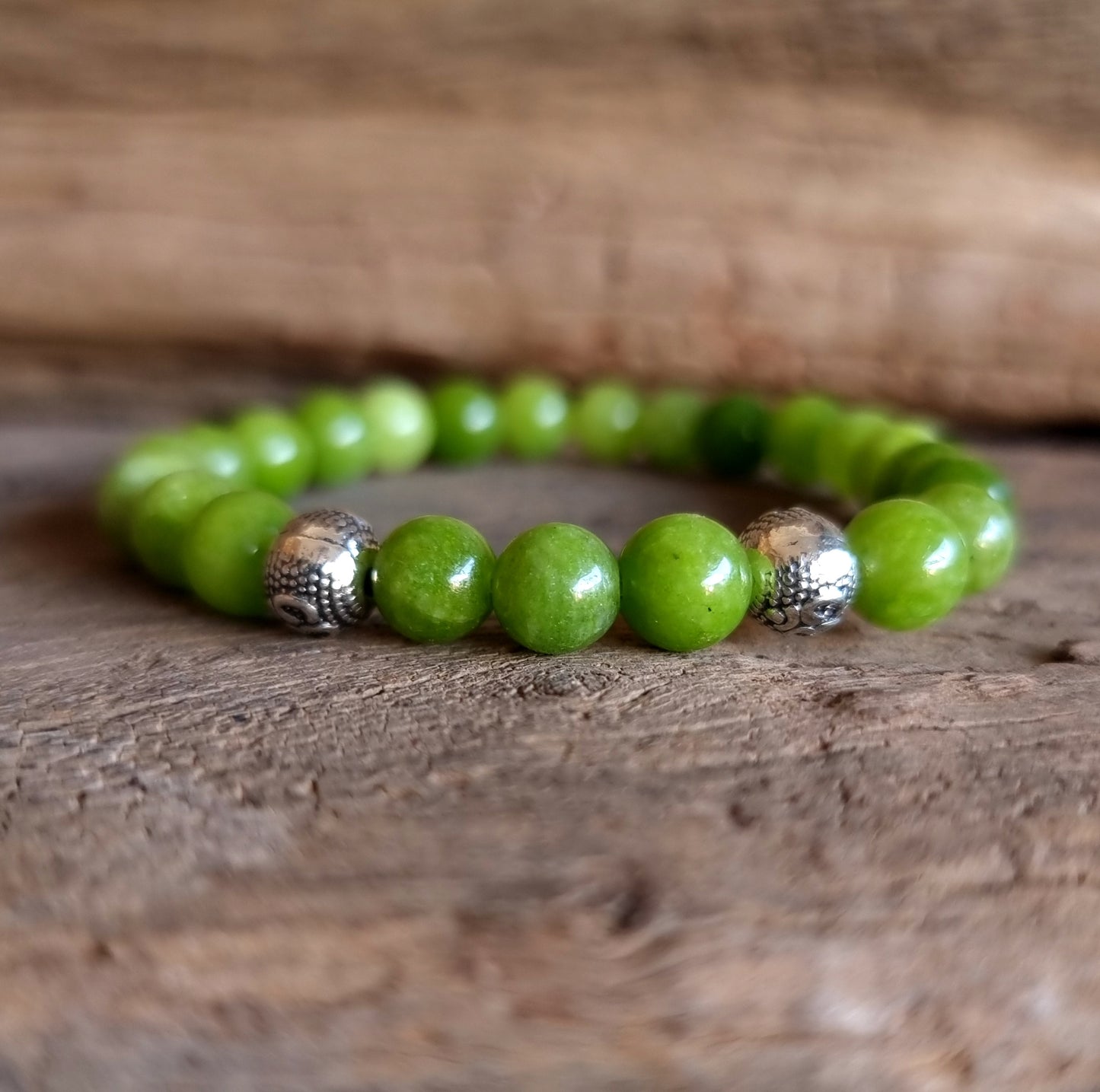 PERIDOT ENERGY BOHO BRACELET 8 mm - ABUNDANCE & LOVE