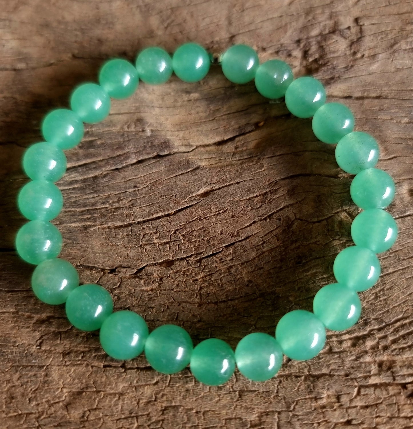 GREEN AVENTURINE ENERGY BRACELET 8 mm - PROSPERITY & LUCK