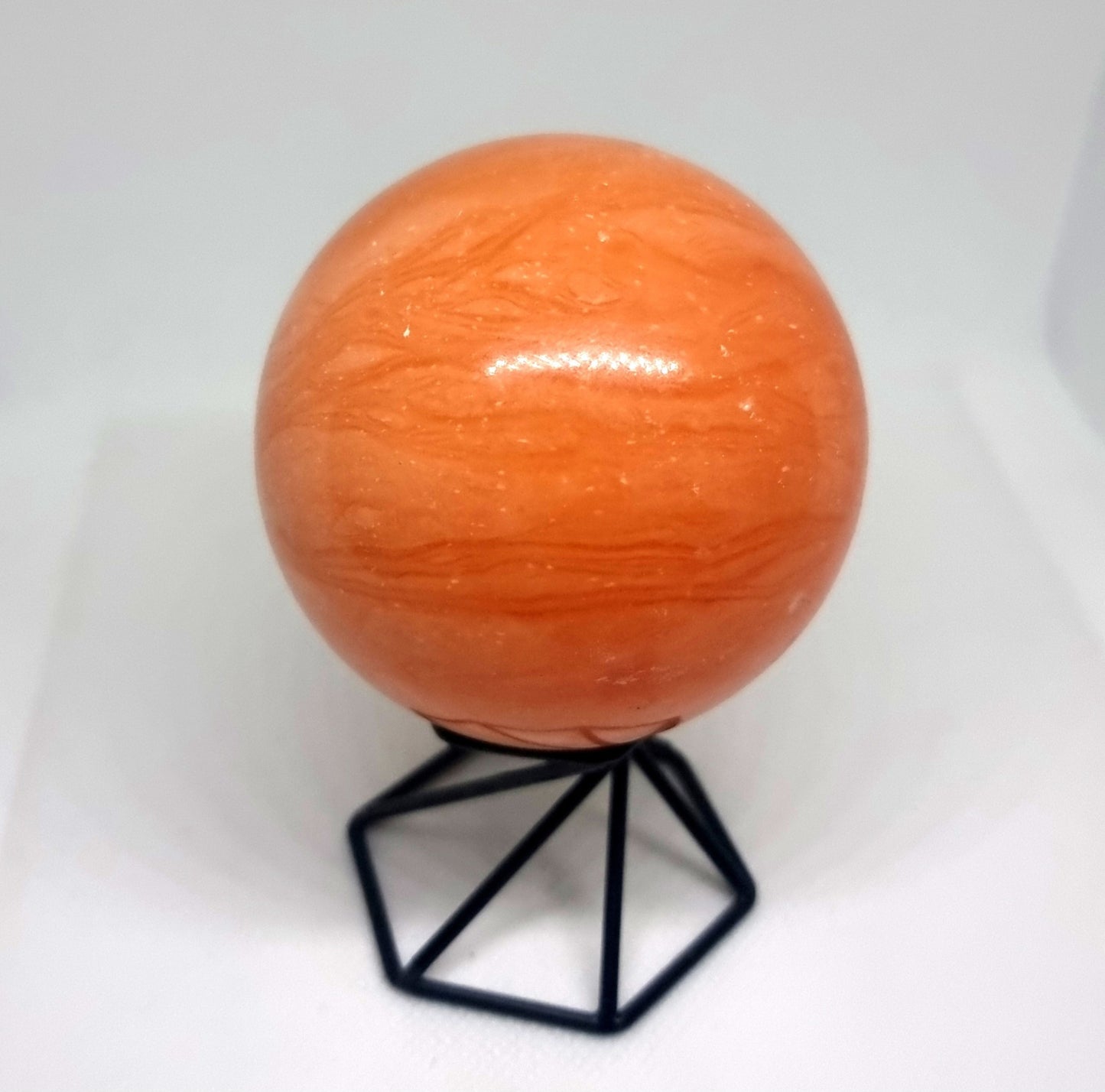 ORANGE CALCITE POLISHED SPHERE 7 cm - SPIRITUAL GROWTH
