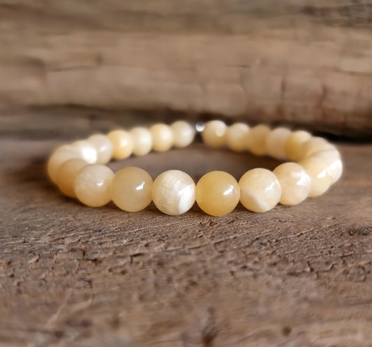YELLOW CALCITE ENERGY BRACELET 8 mm - SPIRITUAL GROWTH
