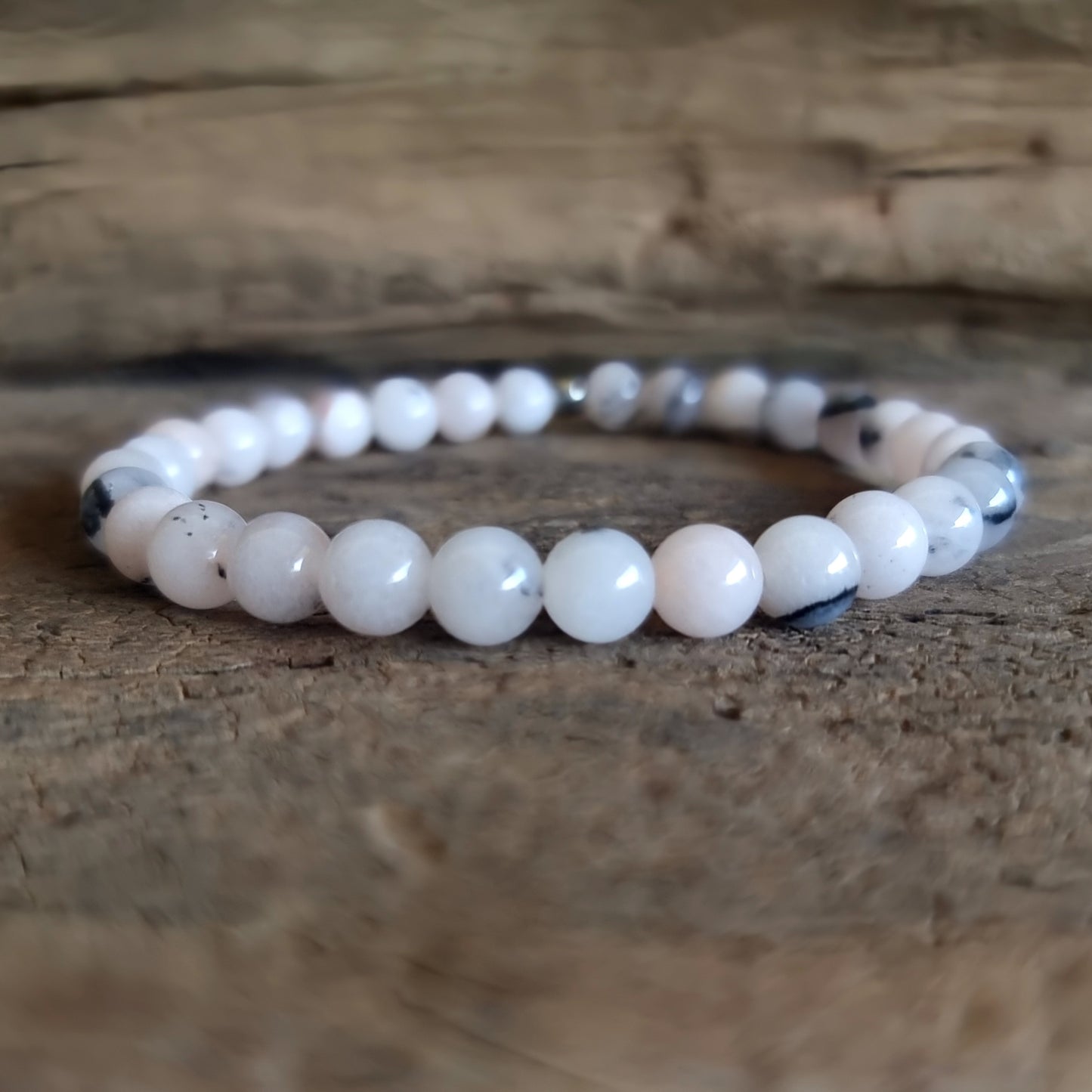 PINK PLUM BLOSSOM JASPER ENERGY BRACELET 6 mm - THE HEART HEALER