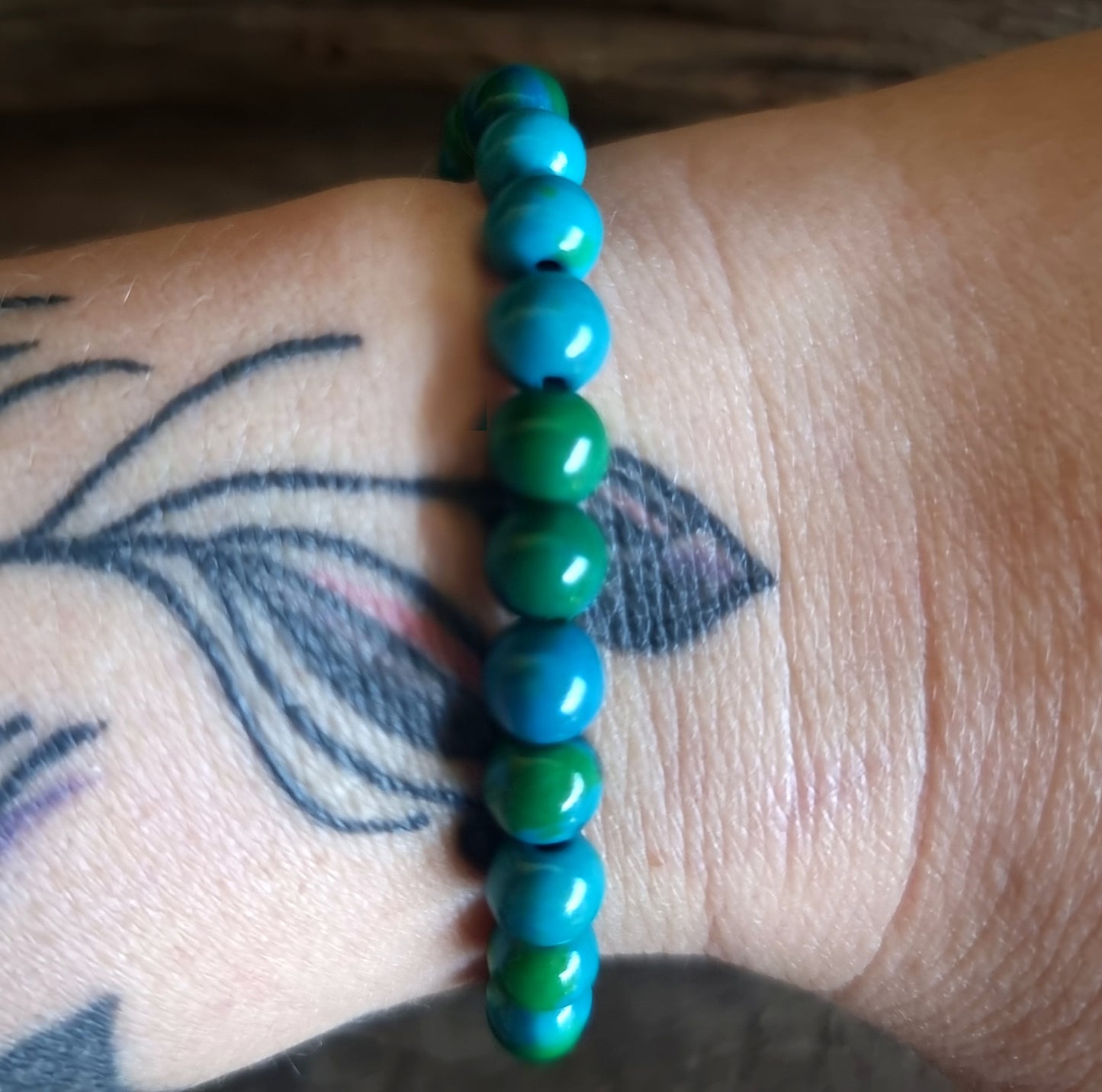 AZURITE & CHRYSOCOLLA ENERGY BRACELET 6 mm - PERSONAL POWER