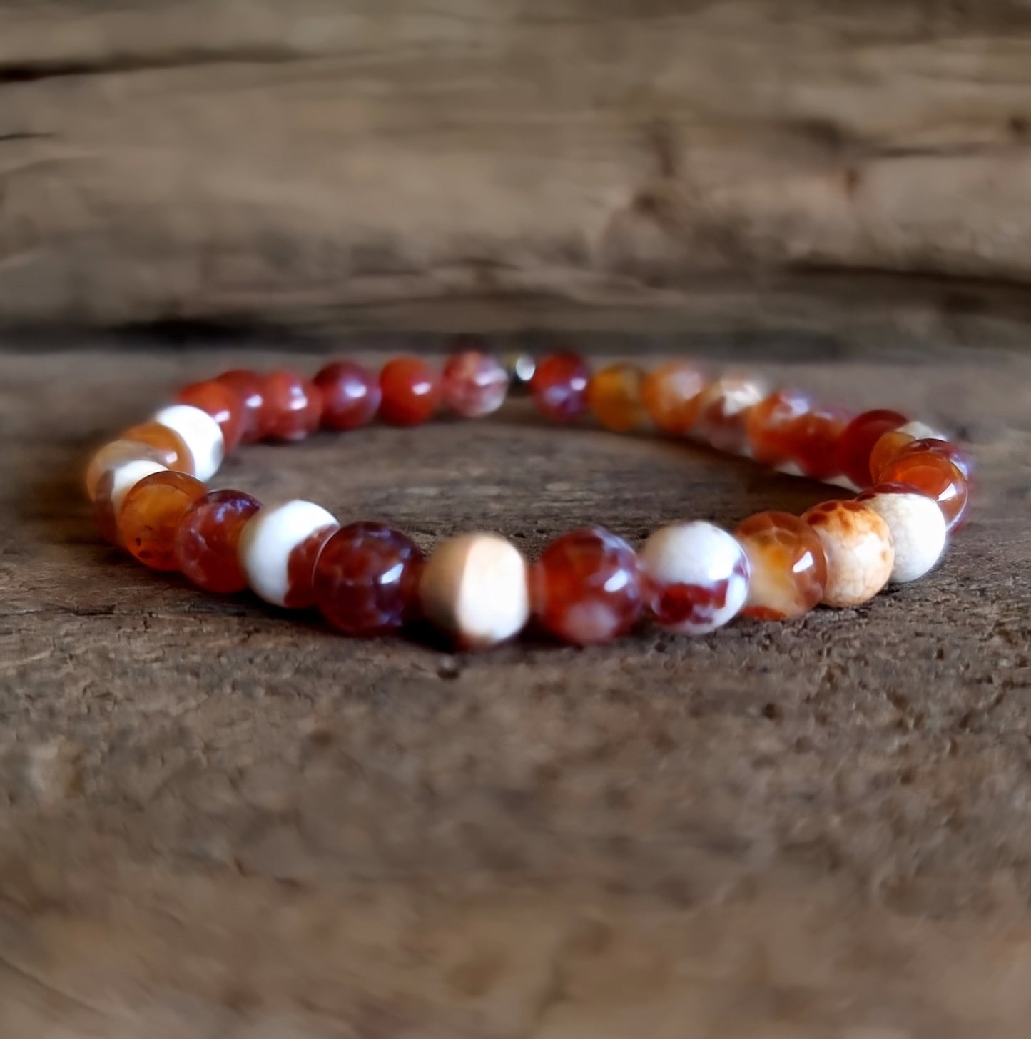 FIRE AGATE ENERGY BRACELET 6 mm - ABUNDANCE