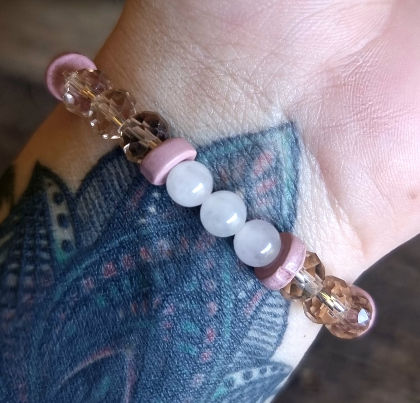 ROSE QUARTZ ENERGY FACETED BRACELET 6 mm - UNCONDITIONAL LOVE