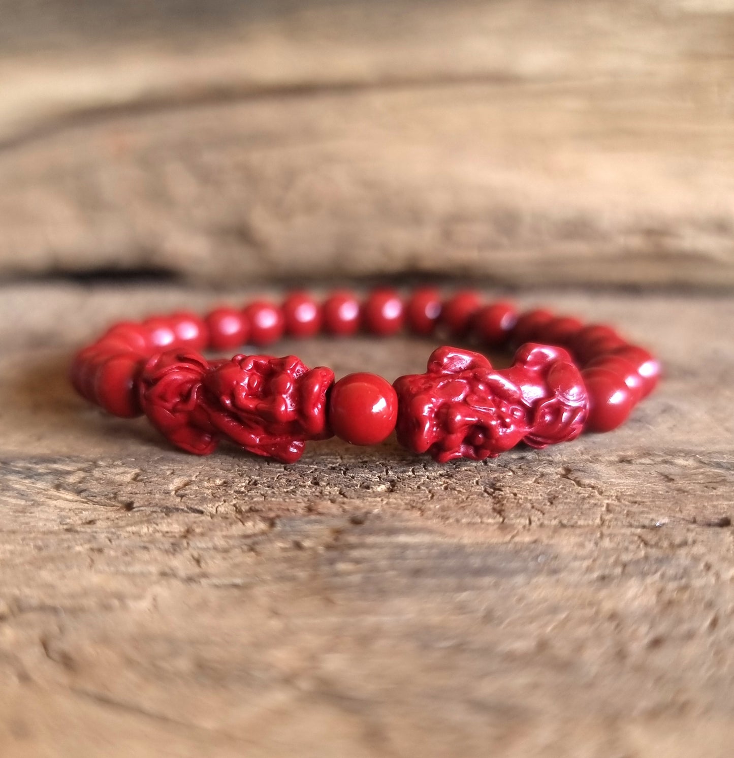 PI XIU RED BRACELET 6 mm - WEALTH & PROTECTION
