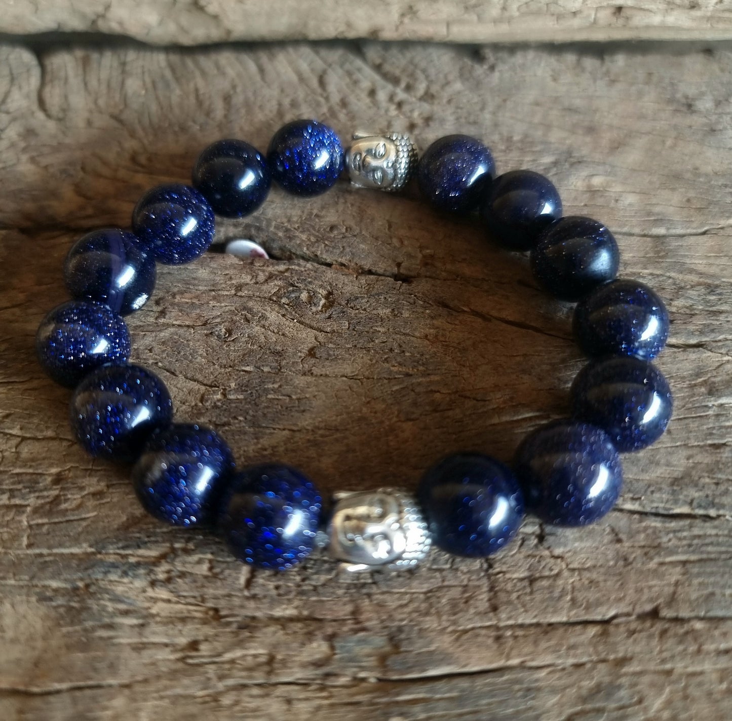 BLUE SANDSTONE BUDDHA ENERGY BRACELET 10 mm - AMBITION
