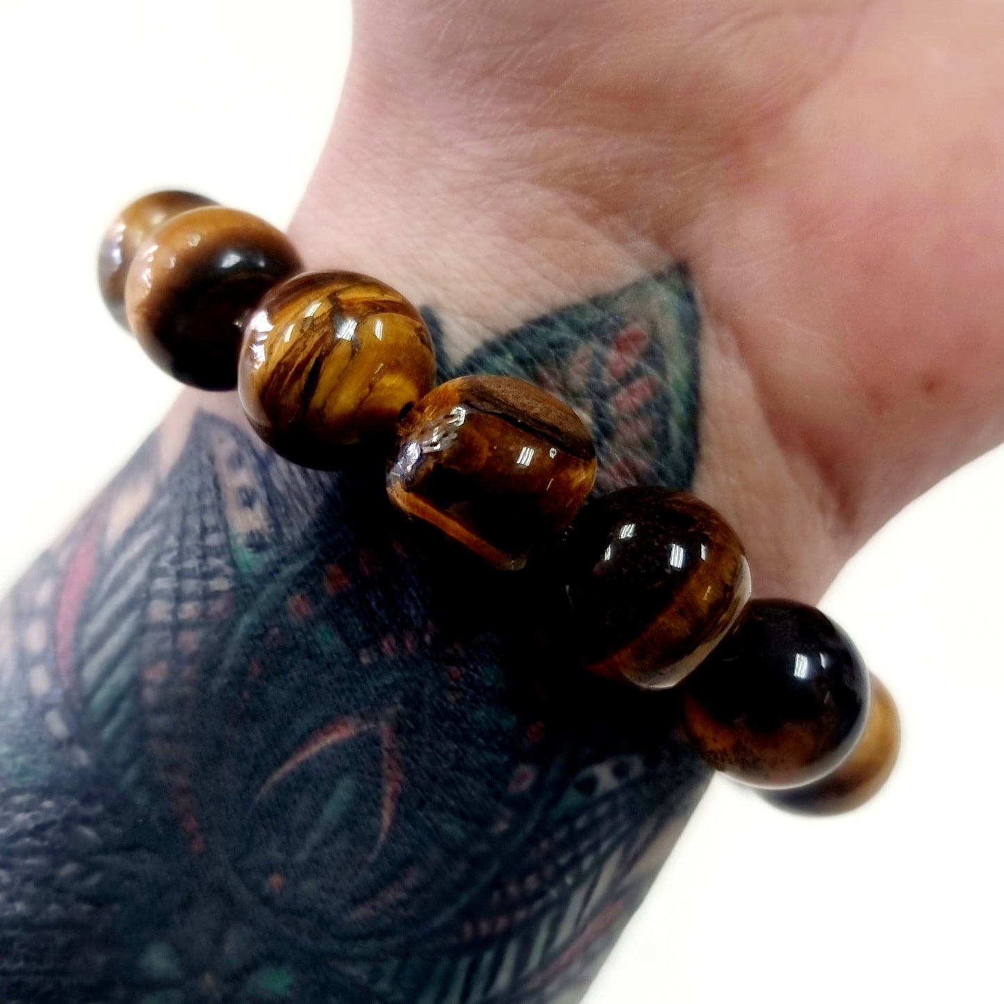 TIGER EYE ENERGY BRACELET 14 mm - PROTECTION & COURAGE