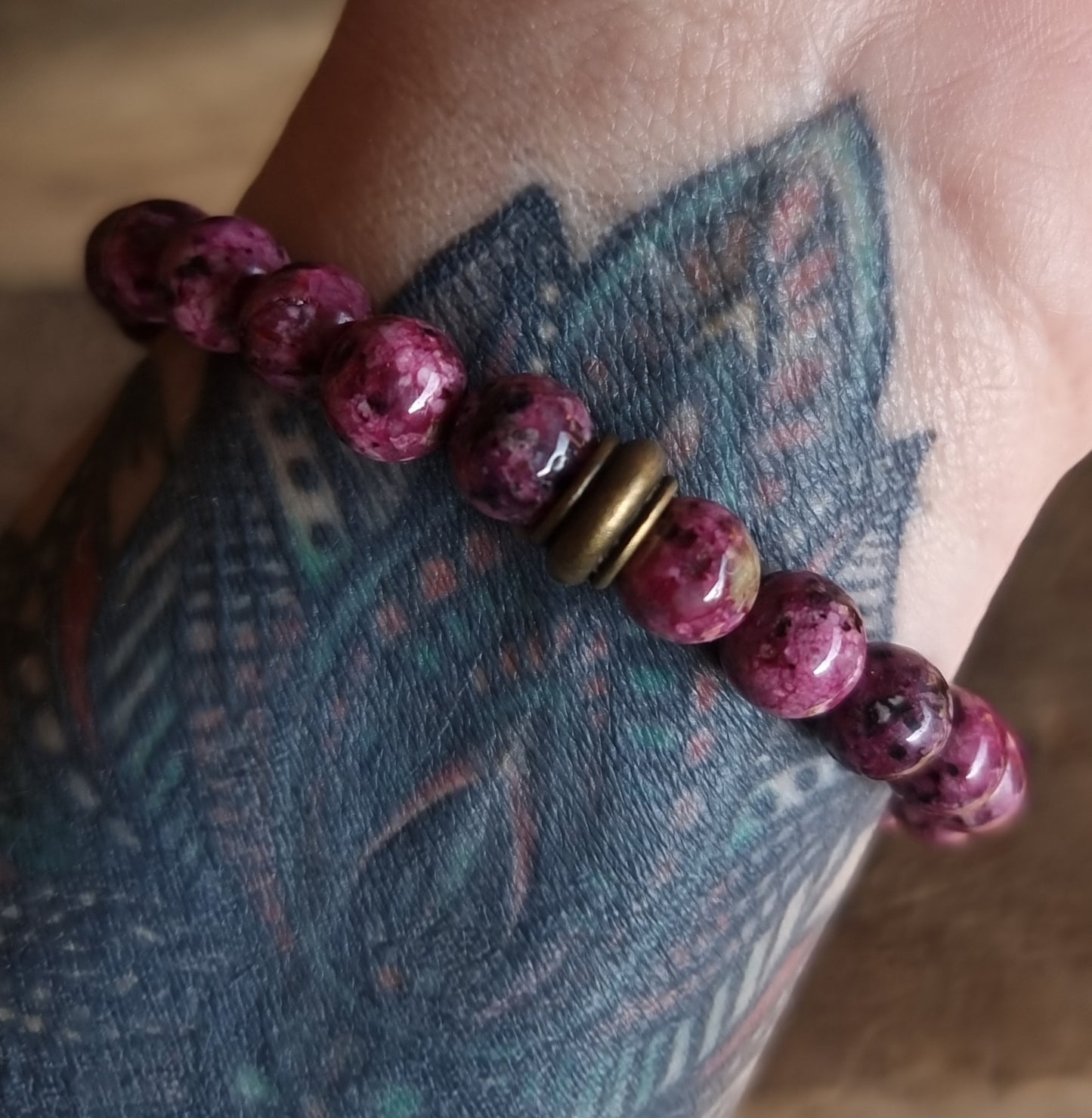 RHODONITE ENERGY BRACELET 8 mm - HEART HEALER