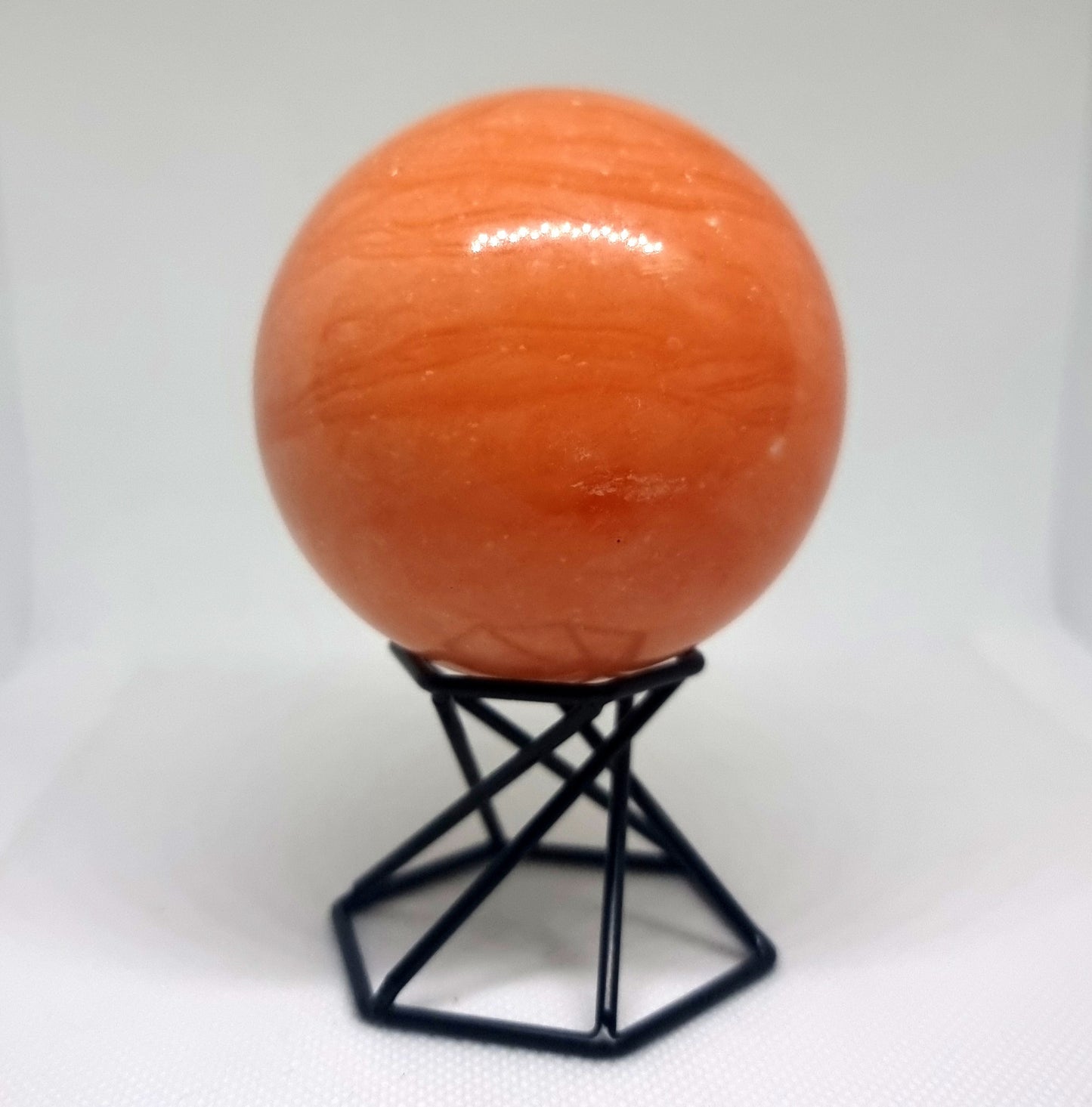 ORANGE CALCITE POLISHED SPHERE 7 cm - SPIRITUAL GROWTH