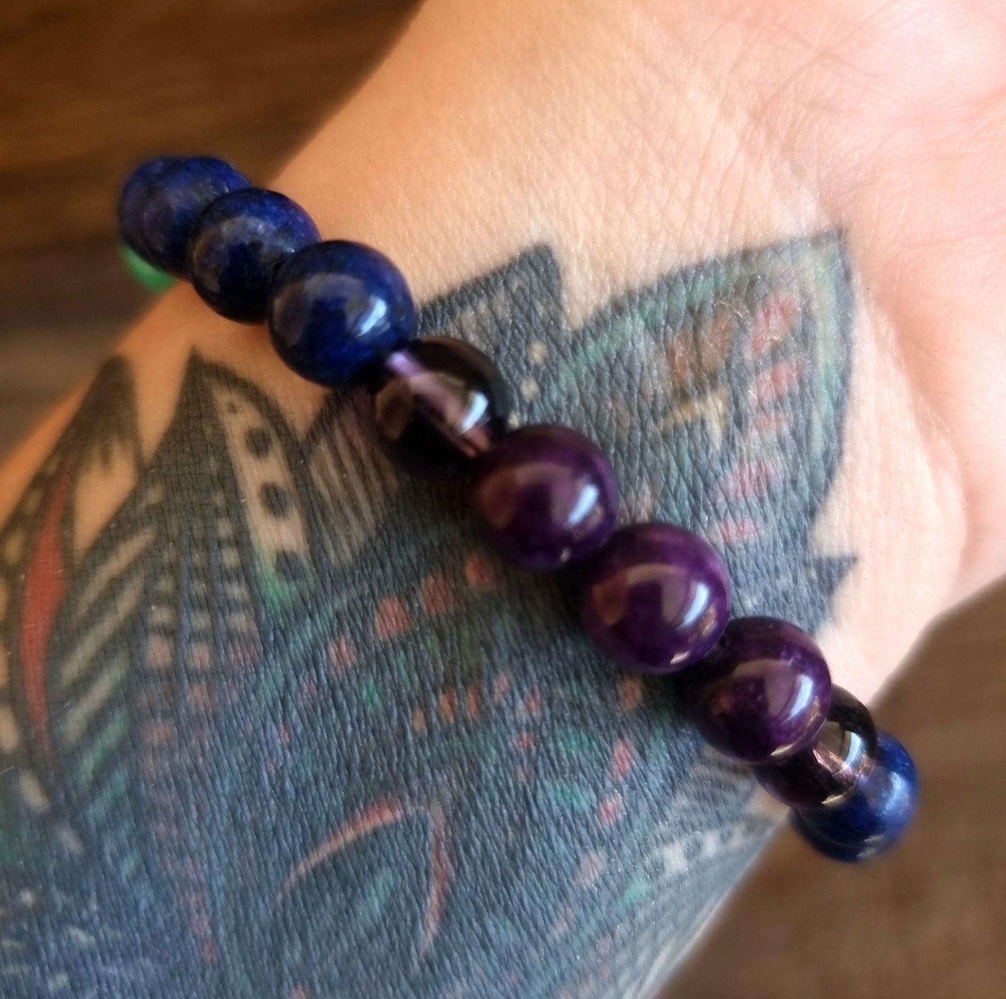 THROAT & THIRD EYE ENERGY BRACELET 8 mm - CHAKRA HEALING