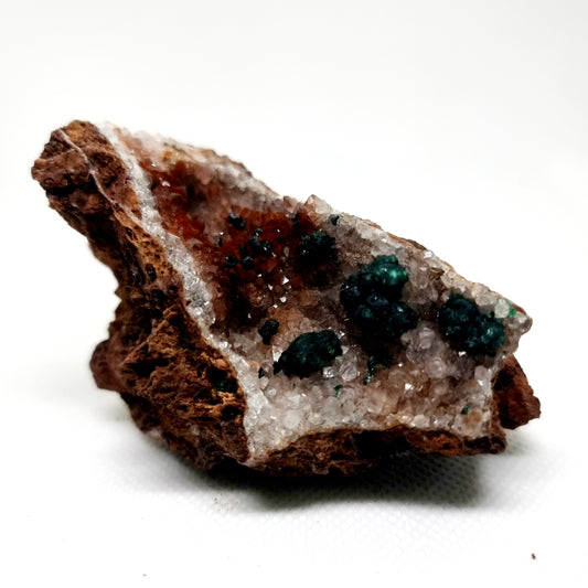 RARE BALL MALACHITE ON DRUZY QUARTZ & DOLOMITE MATRIX 127g