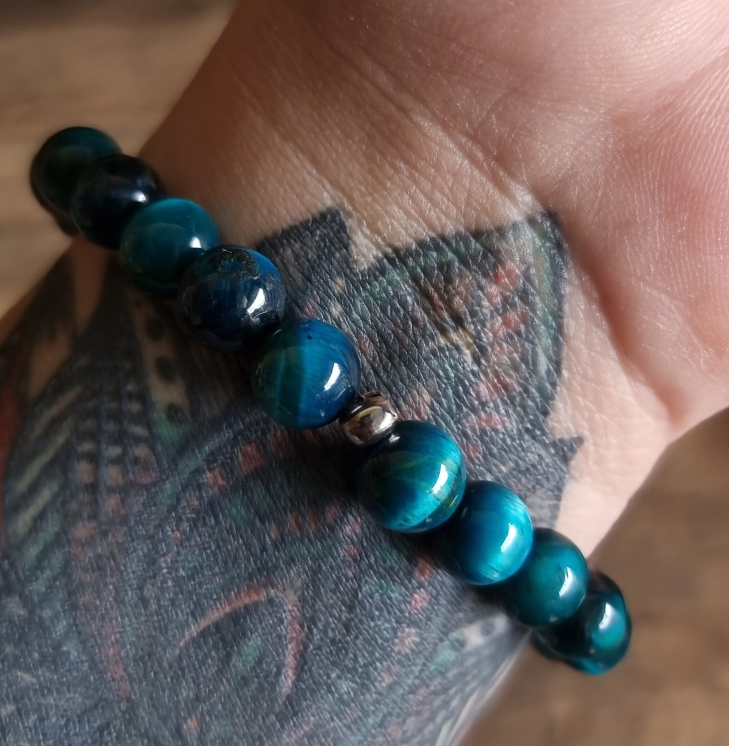 TIGER EYE BLUE ENERGY BRACELET 8 mm - PROTECTION