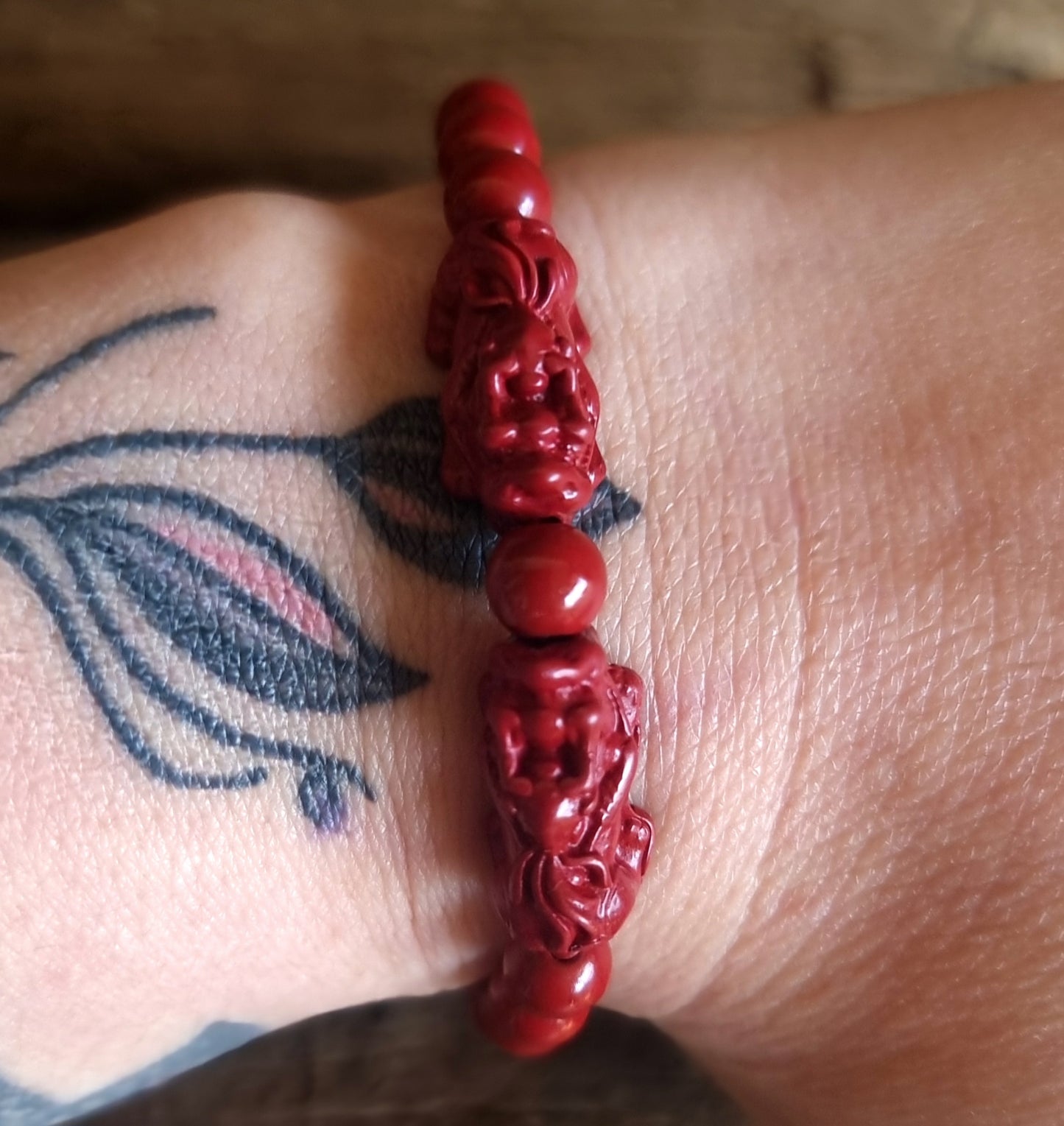 PI XIU RED BRACELET 6 mm - WEALTH & PROTECTION