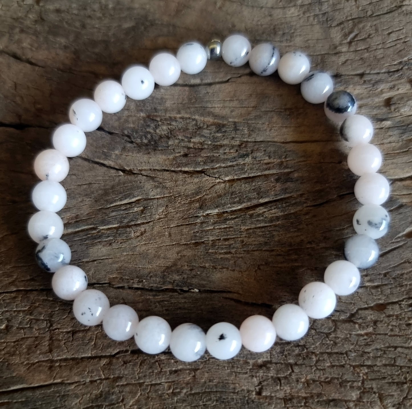 PINK PLUM BLOSSOM JASPER ENERGY BRACELET 6 mm - THE HEART HEALER