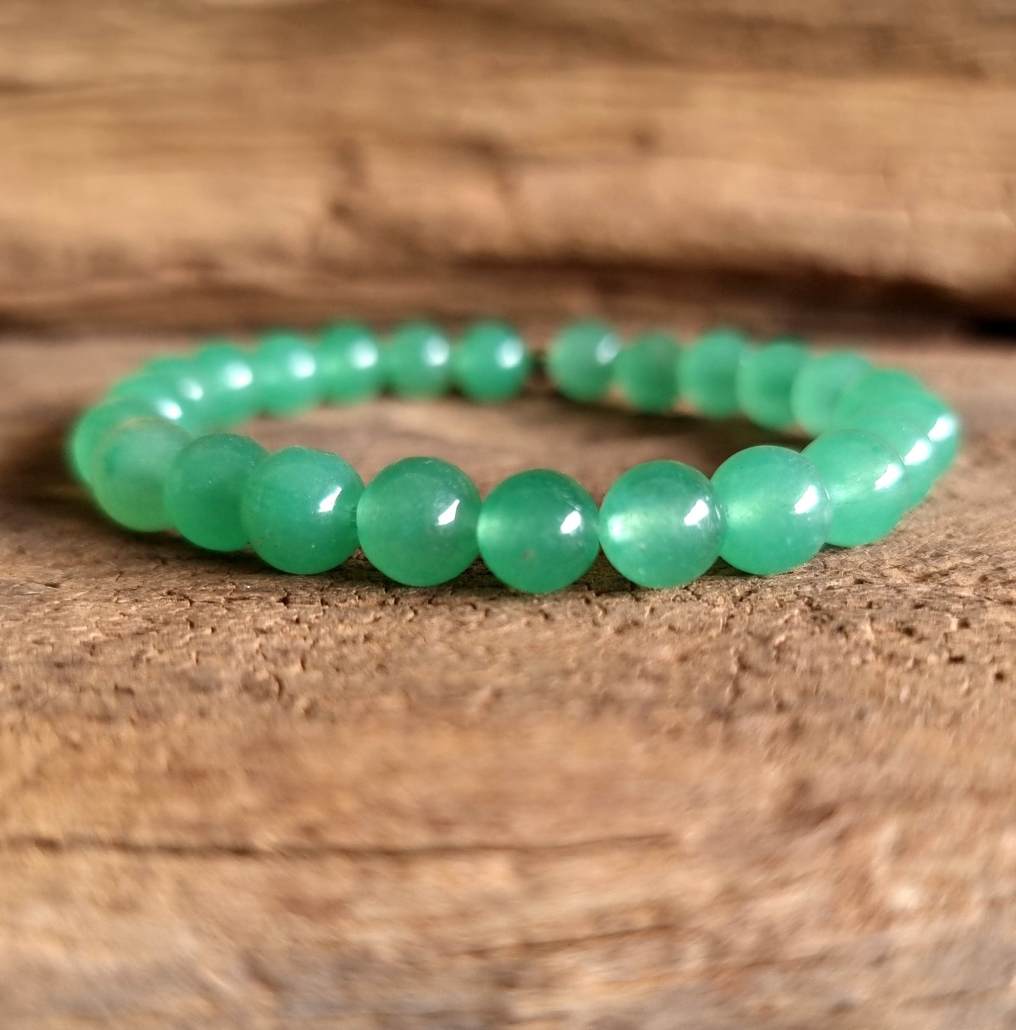 GREEN AVENTURINE ENERGY BRACELET 8 mm - PROSPERITY & LUCK
