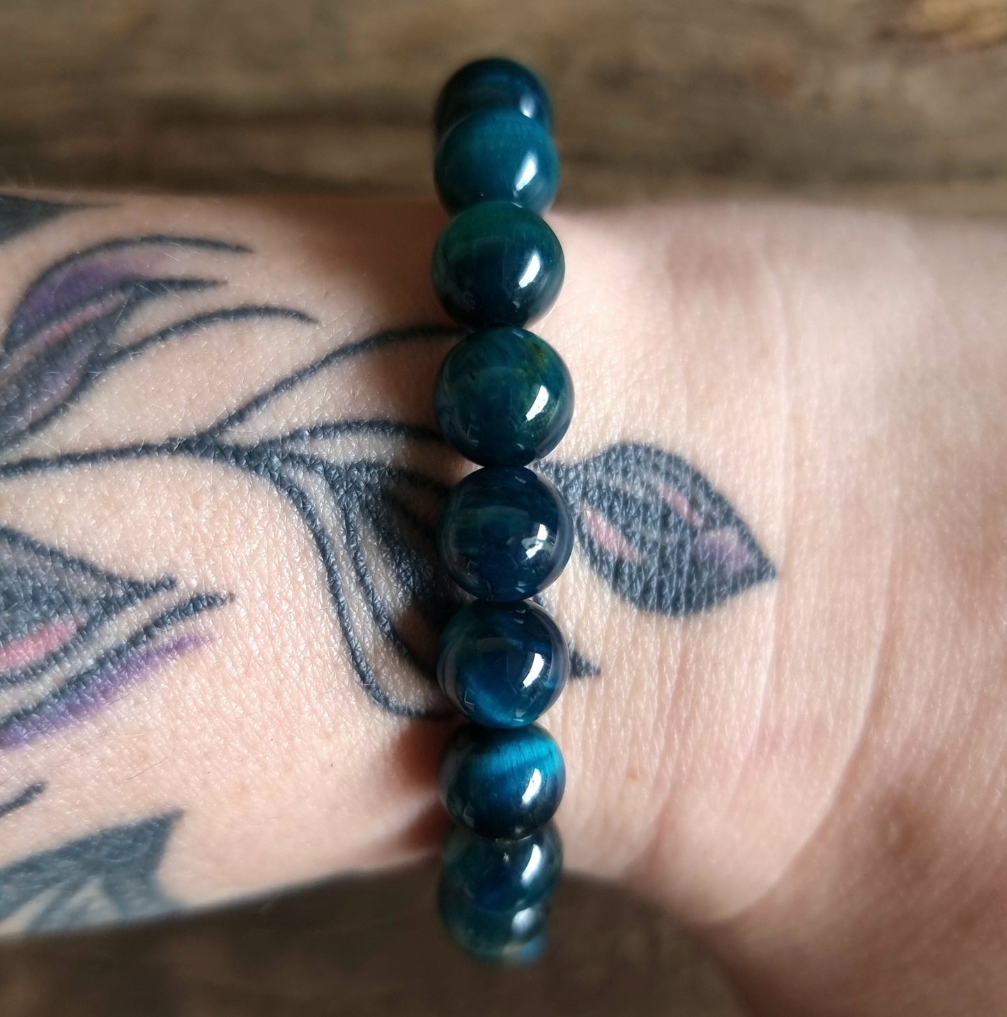 TIGER EYE BLUE ENERGY BRACELET 8 mm - PROTECTION