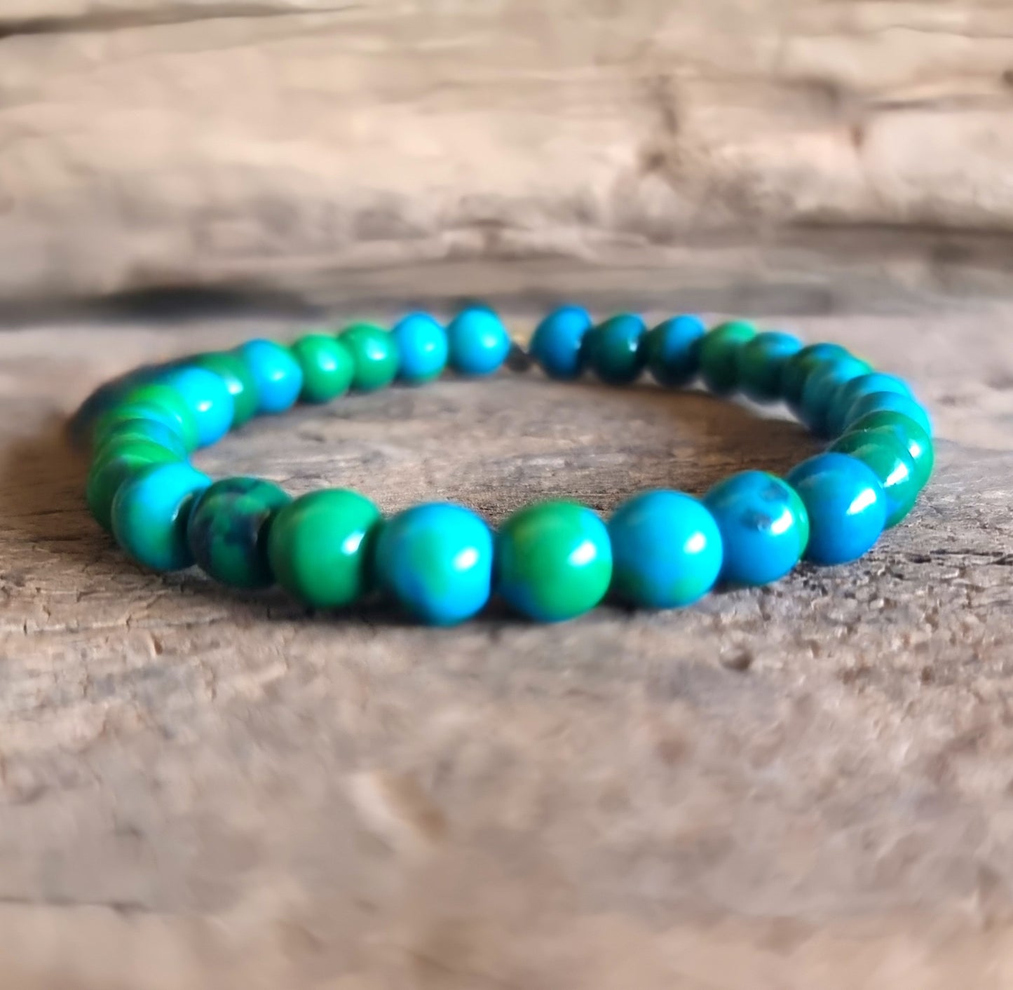 AZURITE & CHRYSOCOLLA ENERGY BRACELET 6 mm - PERSONAL POWER