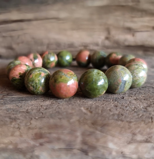 UNAKITE JASPER ENERGY BRACELET 12 mm - NEW BEGINNINGS