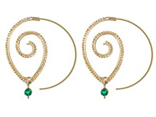 GOLD PLATED SPIRAL HOOP EARRINGS