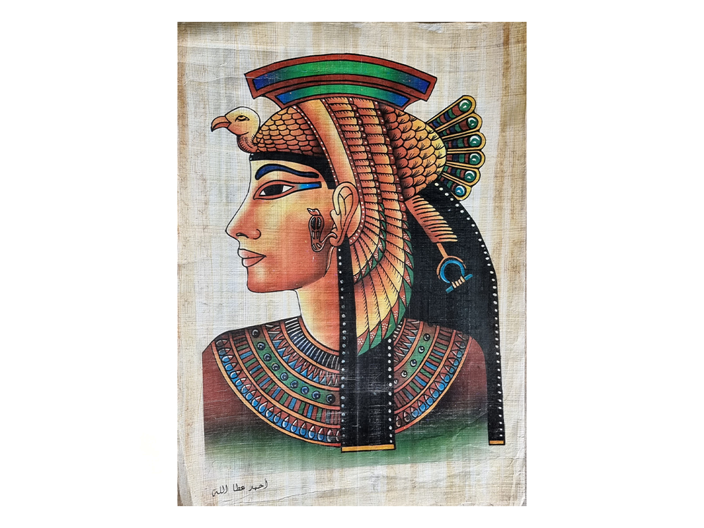 EGYPTIAN VERTICAL BAMBOO SCROLL - EGYPTIAN PRIESTESS
