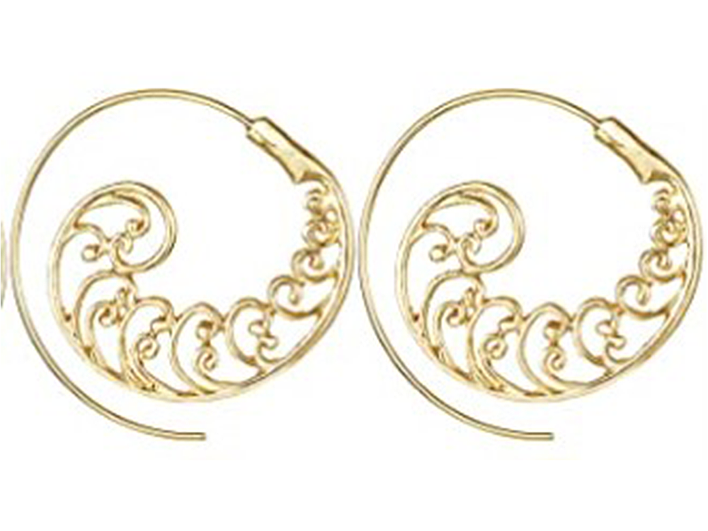 GOLD PLATED SPIRAL HOOP EARRINGS