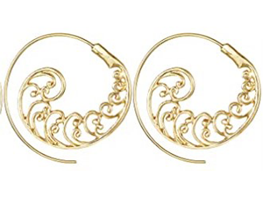 GOLD PLATED SPIRAL HOOP EARRINGS