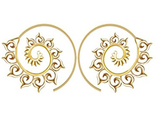 GOLD PLATED BOHEMIAN SPIRAL EARRINGS