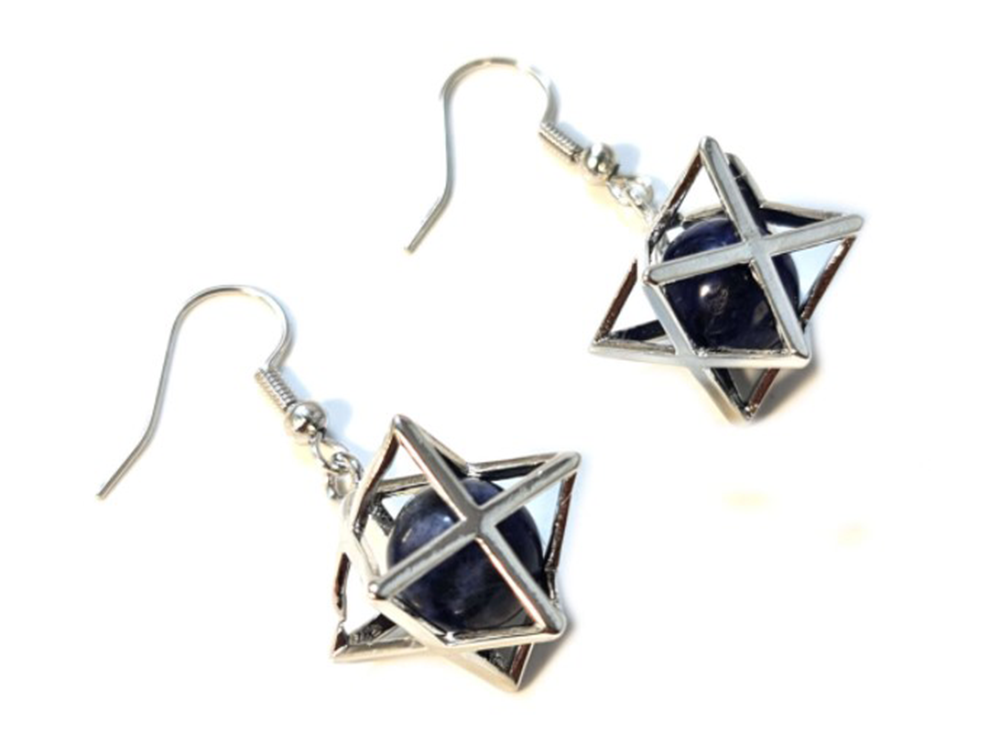 LAPIS LAZULI MERKABA EARRINGS - WISDOM
