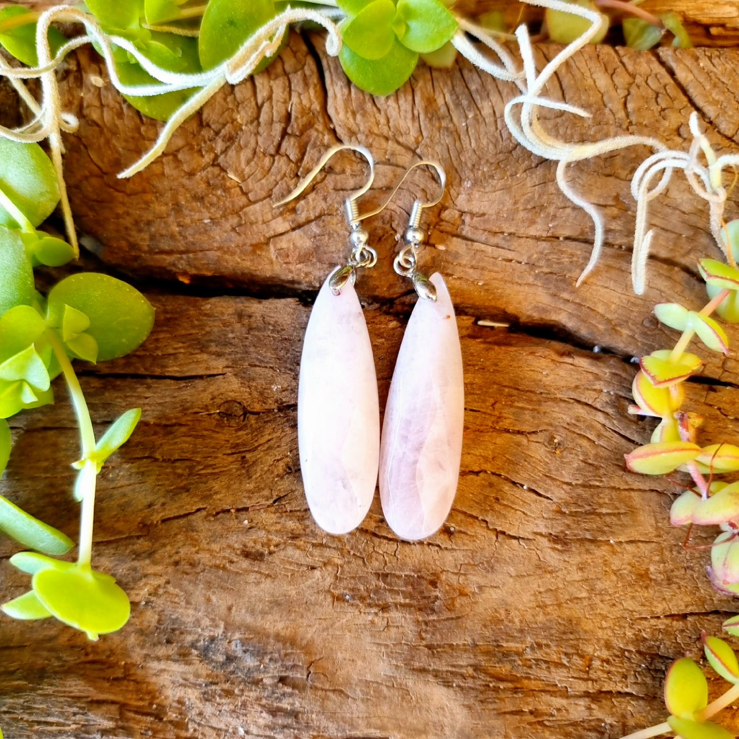 ROSE QUARTZ FACETED EARRINGS - UNIVERSAL LOVE